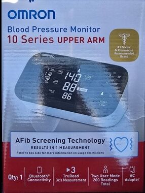 OMRON BLOOD PRESSURE MONITOR SERIES 10 UPPER ARM NEW SEALED IN BOXSEE ALL PICS
